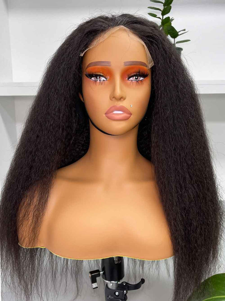 Cambodian Hair Kinky Straight  HD 5x5 6x6 Closure Wig