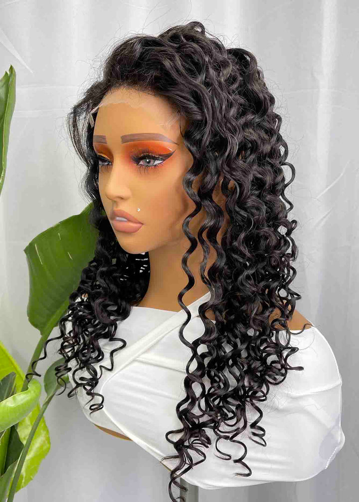 Cambodian Hair Water  Wave  HD 5x5 6x6 Closure Wig
