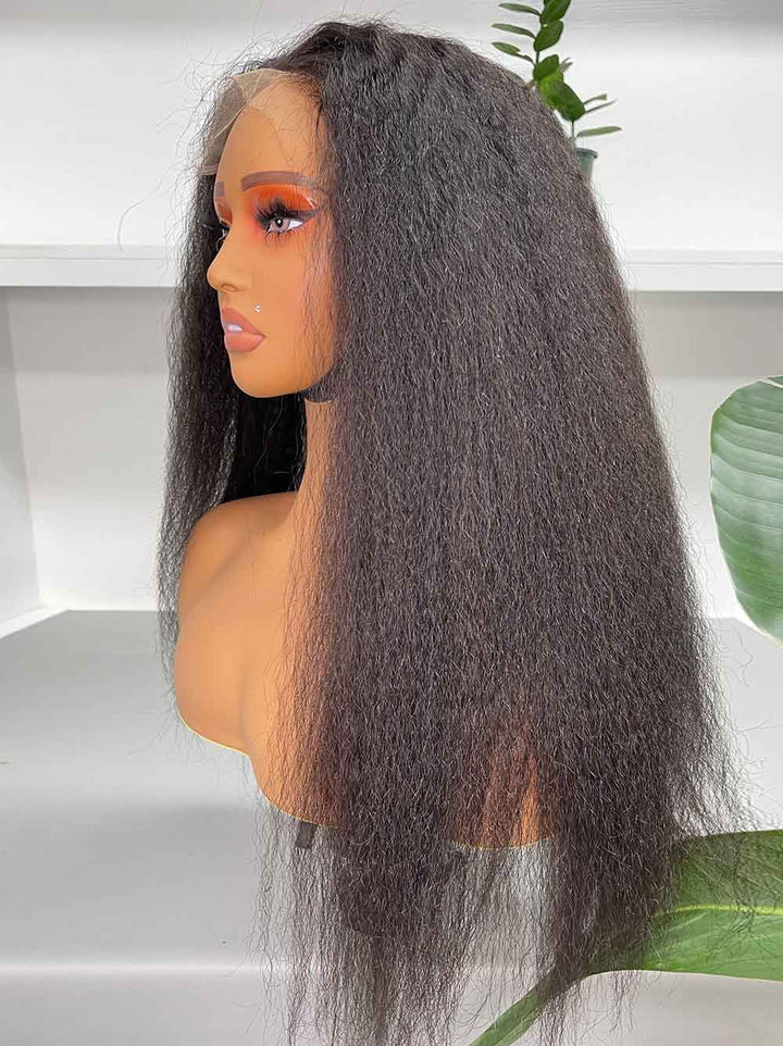 Cambodian Hair Kinky Straight  HD 5x5 6x6 Closure Wig
