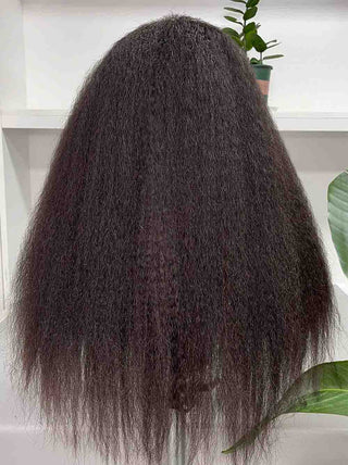 Cambodian Hair Kinky Straight  HD 5x5 6x6 Closure Wig