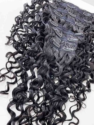 Cambodian Hair Classic Water Wave  Clip Ins