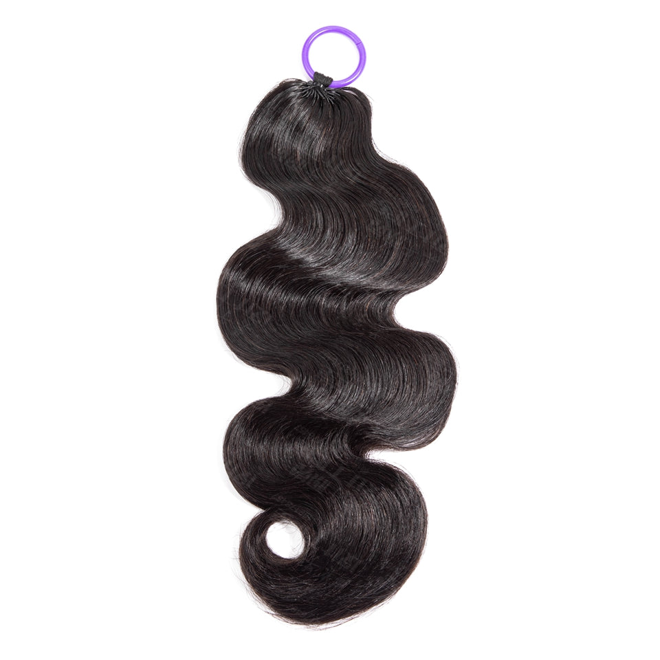 Feather Crochet Braids | Body Wave Natural Black Human Hair Extensions (50g/40pcs)