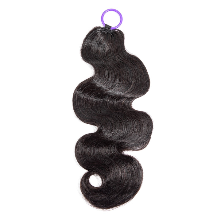 Feather Crochet Braids | Body Wave Natural Black Human Hair Extensions (50g/40pcs)