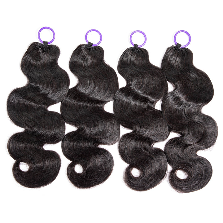 Feather Crochet Braids | Body Wave Natural Black Human Hair Extensions (50g/40pcs)