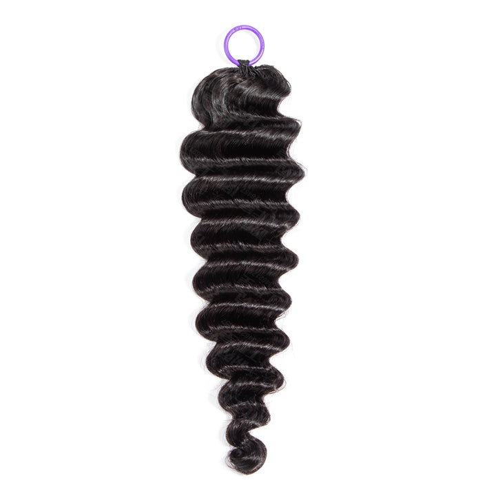 Feather Crochet Braids | Loose Deep Natural Black Human Hair Extensions (50g/40pcs)