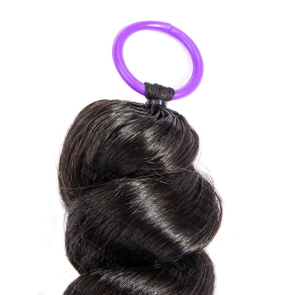 Feather Crochet Braids | Loose Wave Natural Black Human Hair Extensions (50g/40pcs)