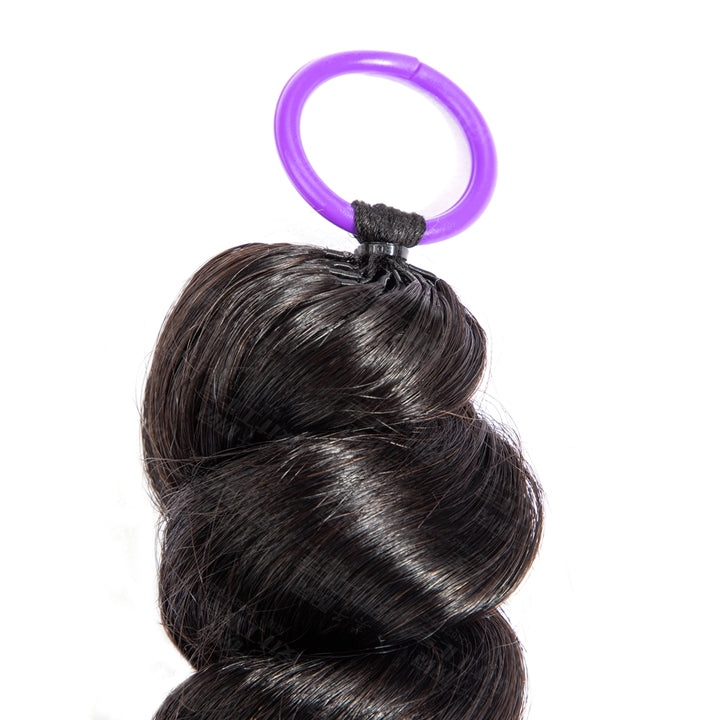 Feather Crochet Braids | Loose Wave Natural Black Human Hair Extensions (50g/40pcs)