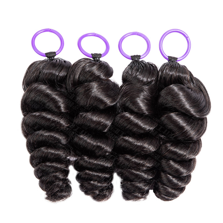 Feather Crochet Braids | Loose Wave Natural Black Human Hair Extensions (50g/40pcs)