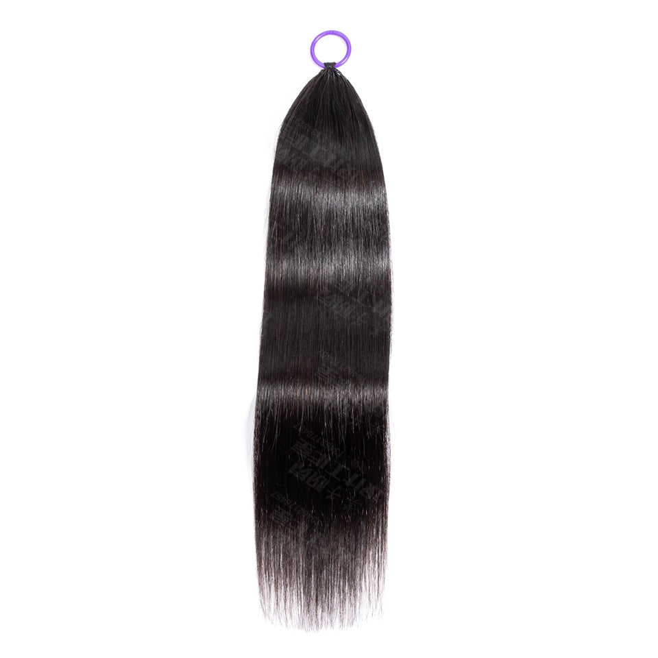 Feather Crochet Braids | Straight Natural Black Human Hair Extensions (50g/40pcs)