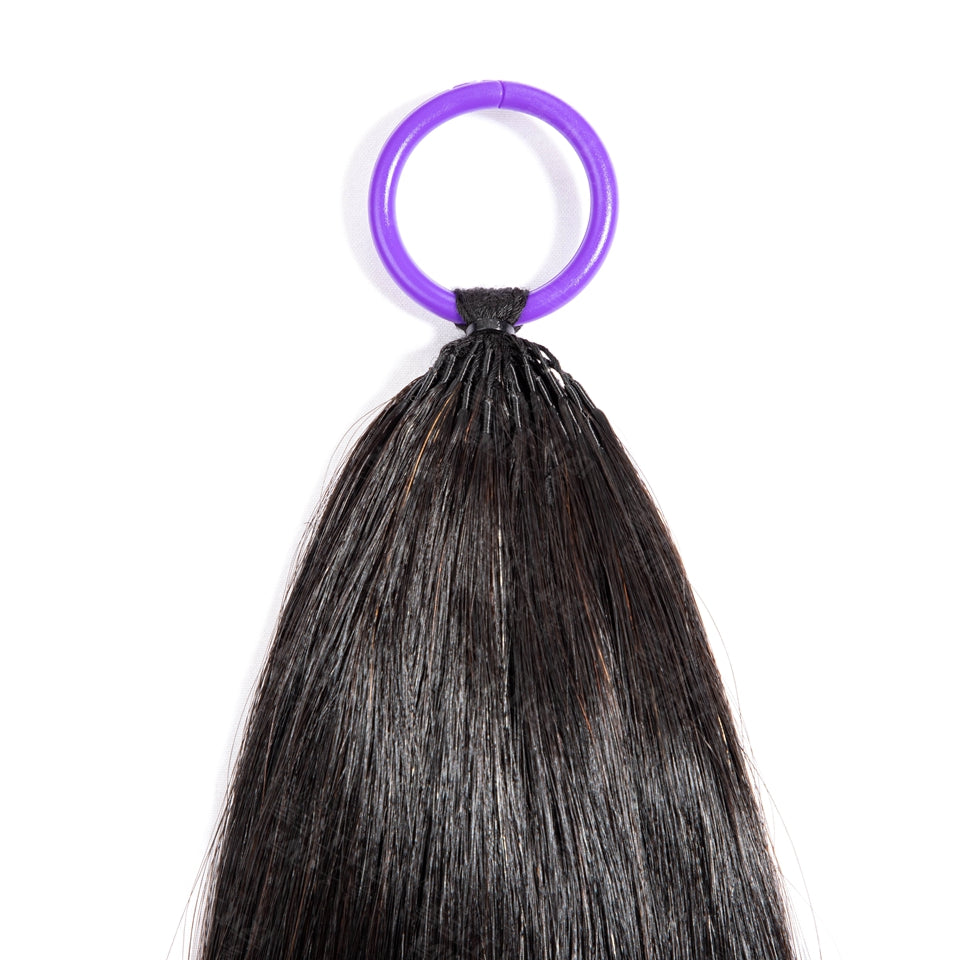 Feather Crochet Braids | Straight Natural Black Human Hair Extensions (50g/40pcs)