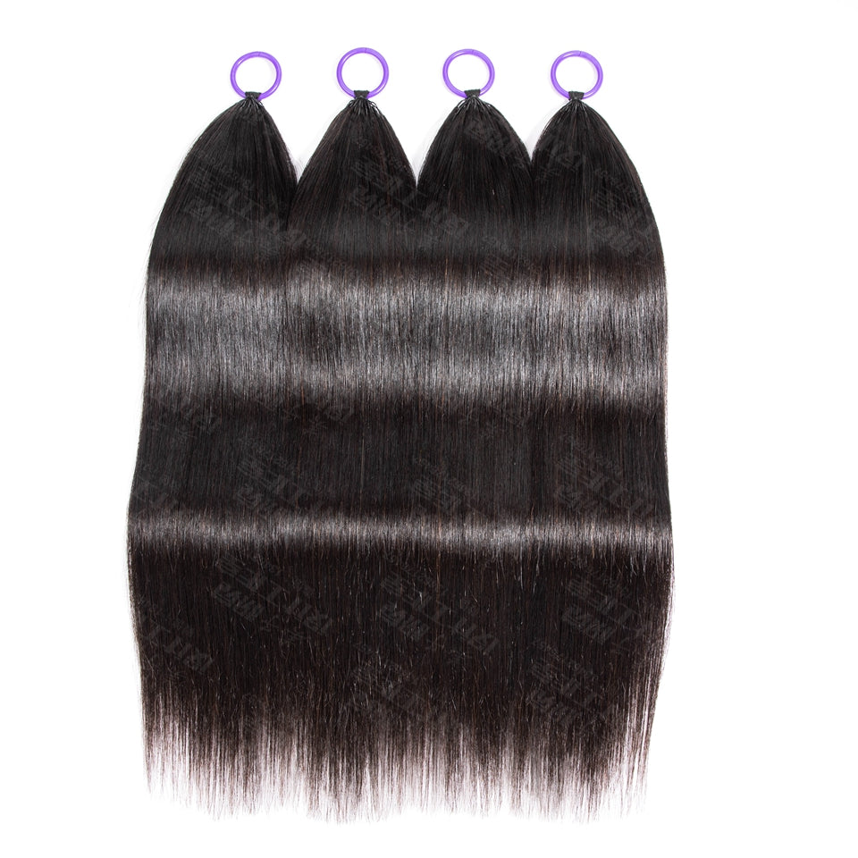 Feather Crochet Braids | Straight Natural Black Human Hair Extensions (50g/40pcs)