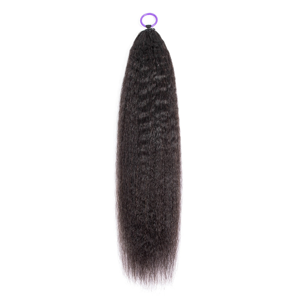 Feather Crochet Braids | Kinky Straight Natural Black Human Hair Extensions (50g/40pcs)