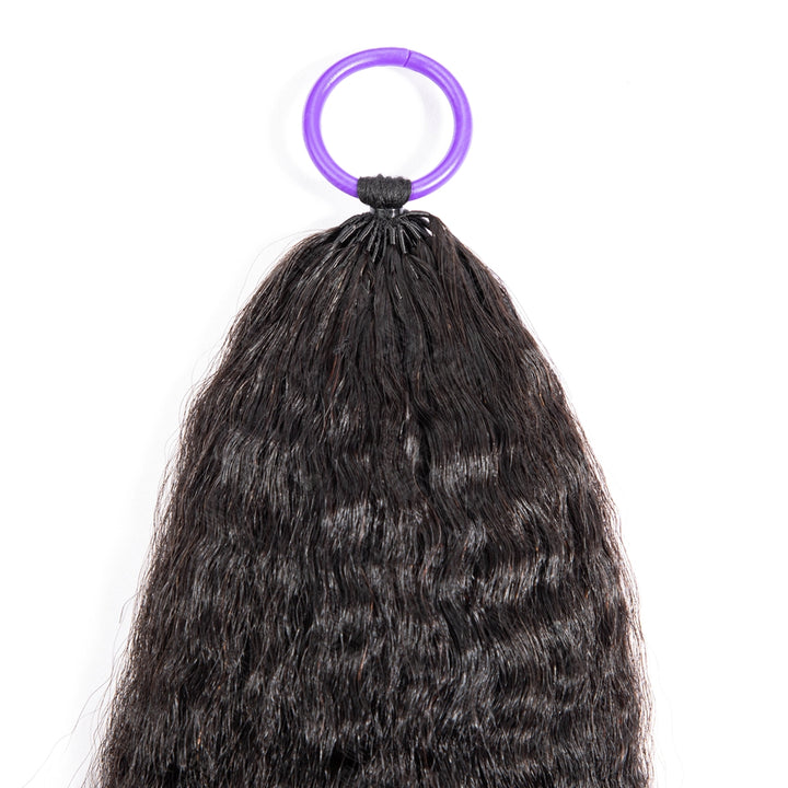 Feather Crochet Braids | Kinky Straight Natural Black Human Hair Extensions (50g/40pcs)
