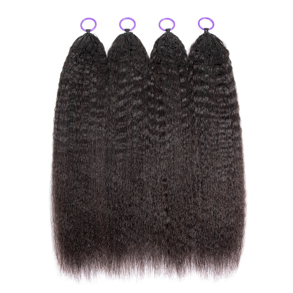 Feather Crochet Braids | Kinky Straight Natural Black Human Hair Extensions (50g/40pcs)
