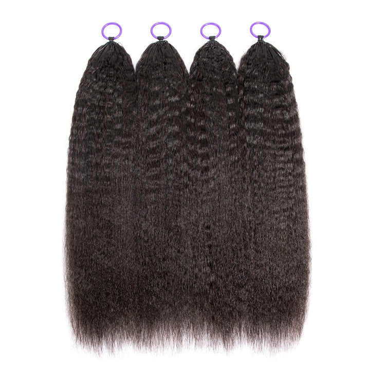 Feather Crochet Braids | Kinky Straight Natural Black Human Hair Extensions (50g/40pcs)