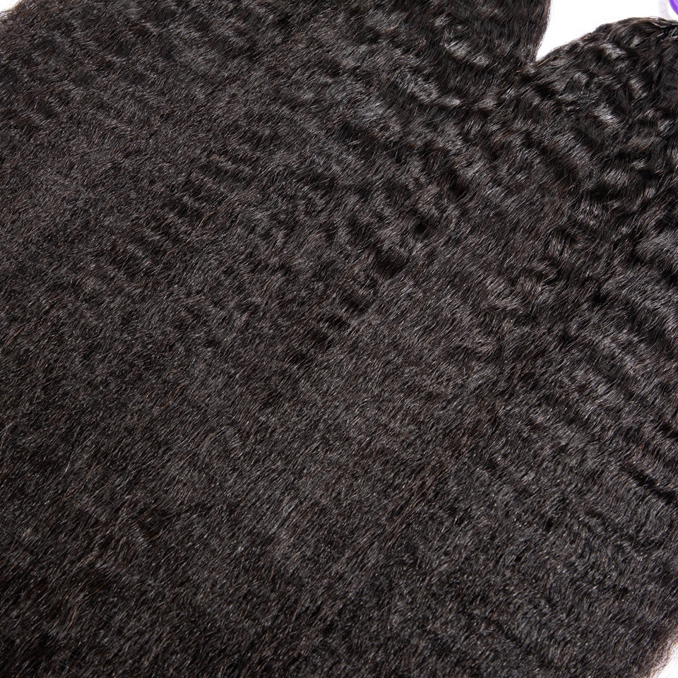 Feather Crochet Braids | Kinky Straight Natural Black Human Hair Extensions (50g/40pcs)