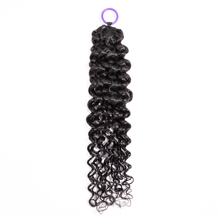 Feather Crochet Braids | Water Wave Natural Black Human Hair Extensions (50g/40pcs)
