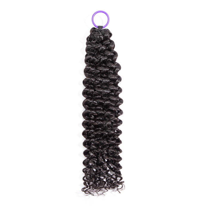 Feather Crochet Braids | Curly Wave Natural Black Human Hair Extensions (50g/40pcs)