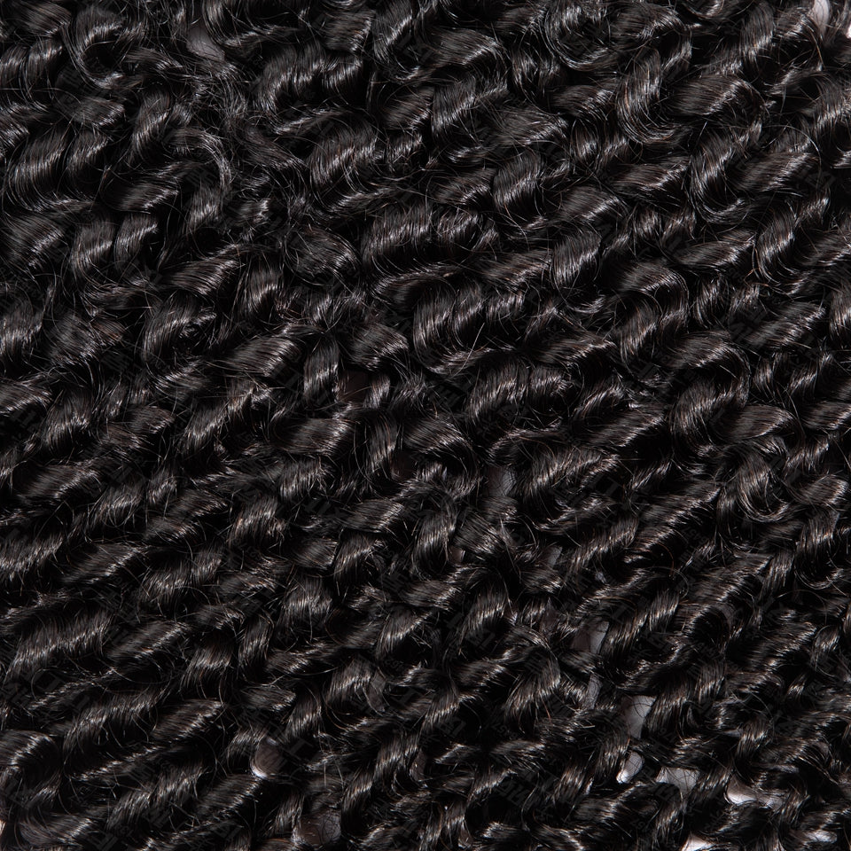 Feather Crochet Braids | Curly Wave Natural Black Human Hair Extensions (50g/40pcs)