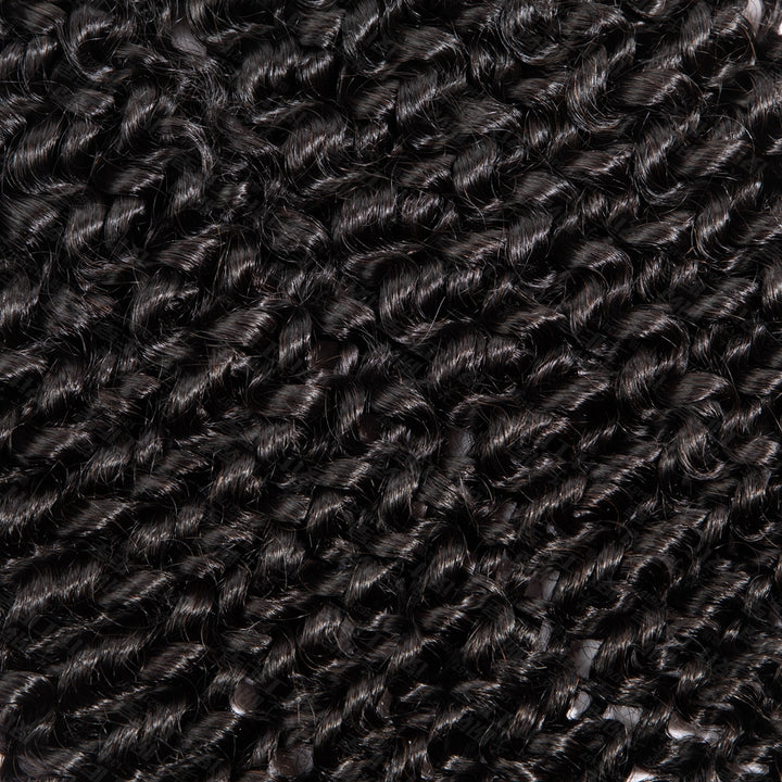 Feather Crochet Braids | Curly Wave Natural Black Human Hair Extensions (50g/40pcs)