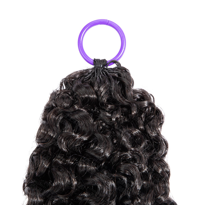 Feather Crochet Braids | Burmese Spiral Natural Black Human Hair Extensions (50g/40pcs)