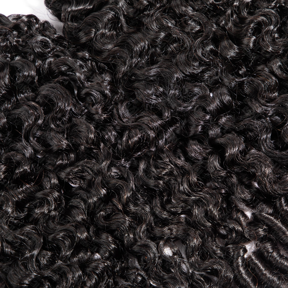 Feather Crochet Braids | Burmese Spiral Natural Black Human Hair Extensions (50g/40pcs)