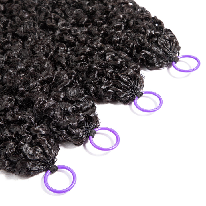 Feather Crochet Braids | Burmese Spiral Natural Black Human Hair Extensions (50g/40pcs)