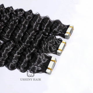 Cambodian  Hair Deep Wave Tape-In Extension