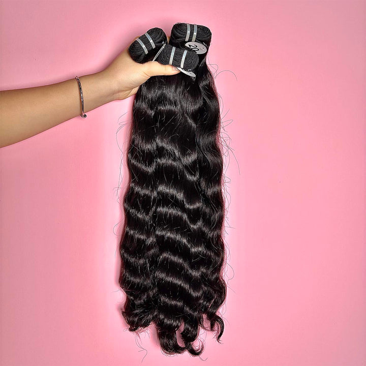 CAMBODIAN NATURAL  WAVE HAIR BUNDLES DEALS 3 BUNDLES