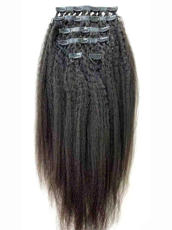 Cambodian Hair Seamless Kinky straight Clip Ins