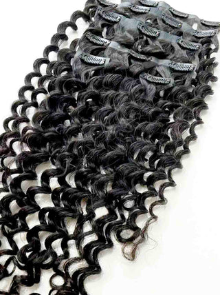 Cambodian Hair Seamless Curly Wave Clip Ins