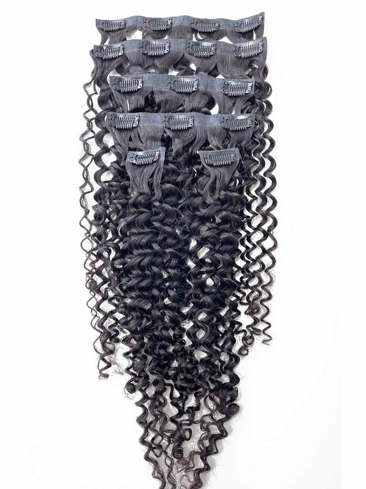 Cambodian Hair Seamless Deep Wave Clip Ins